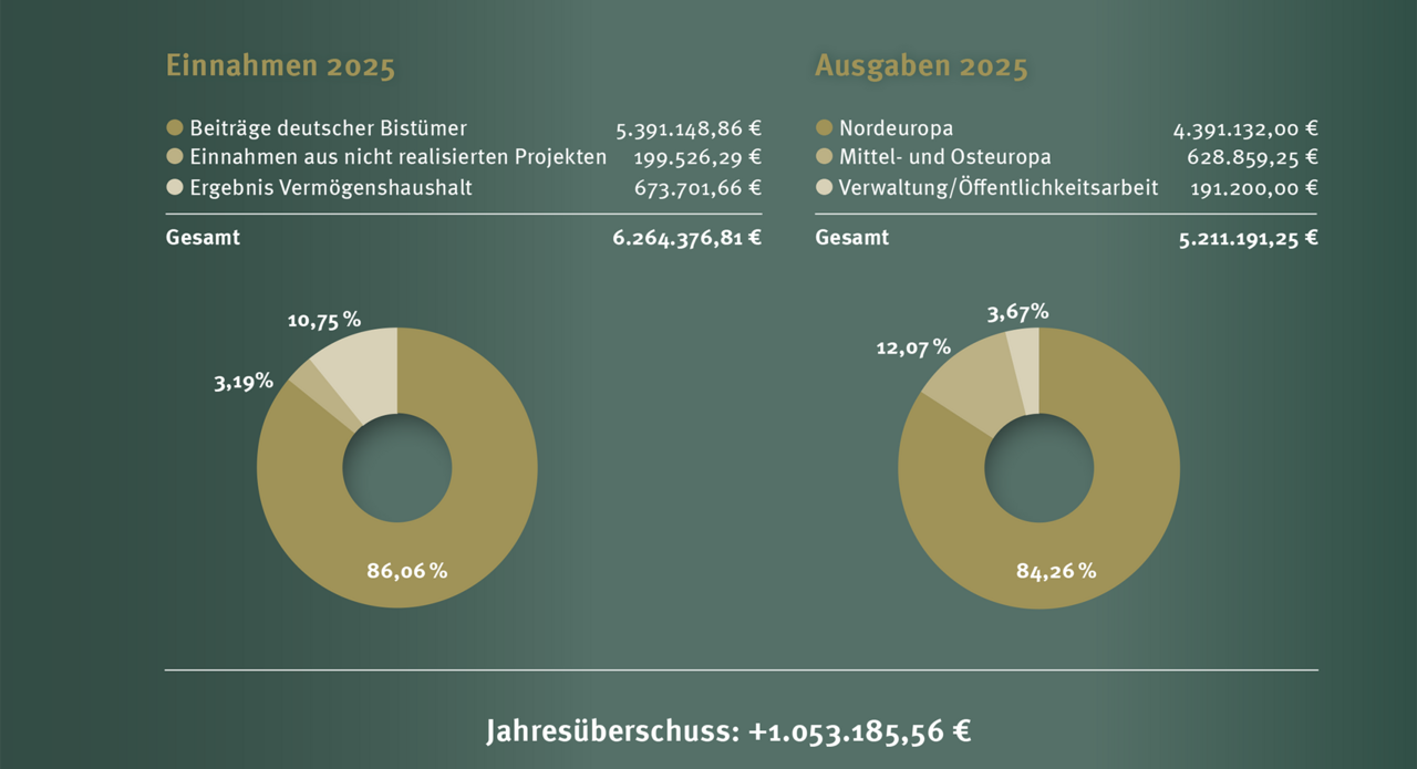 Grafik zu den Einnahmen und Ausgaben 2025